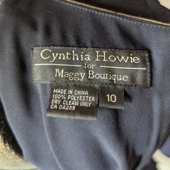 Cynthia Howie for Maggy Boutique Navy pleated dress - Picture 5 of 9